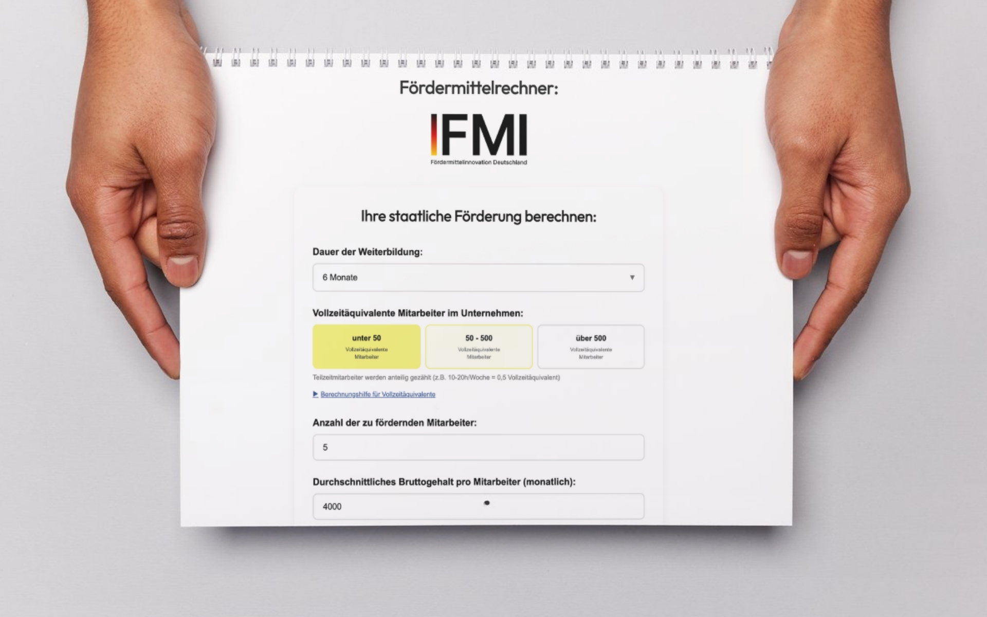 Fördermittelrechner für staatliche Förderung