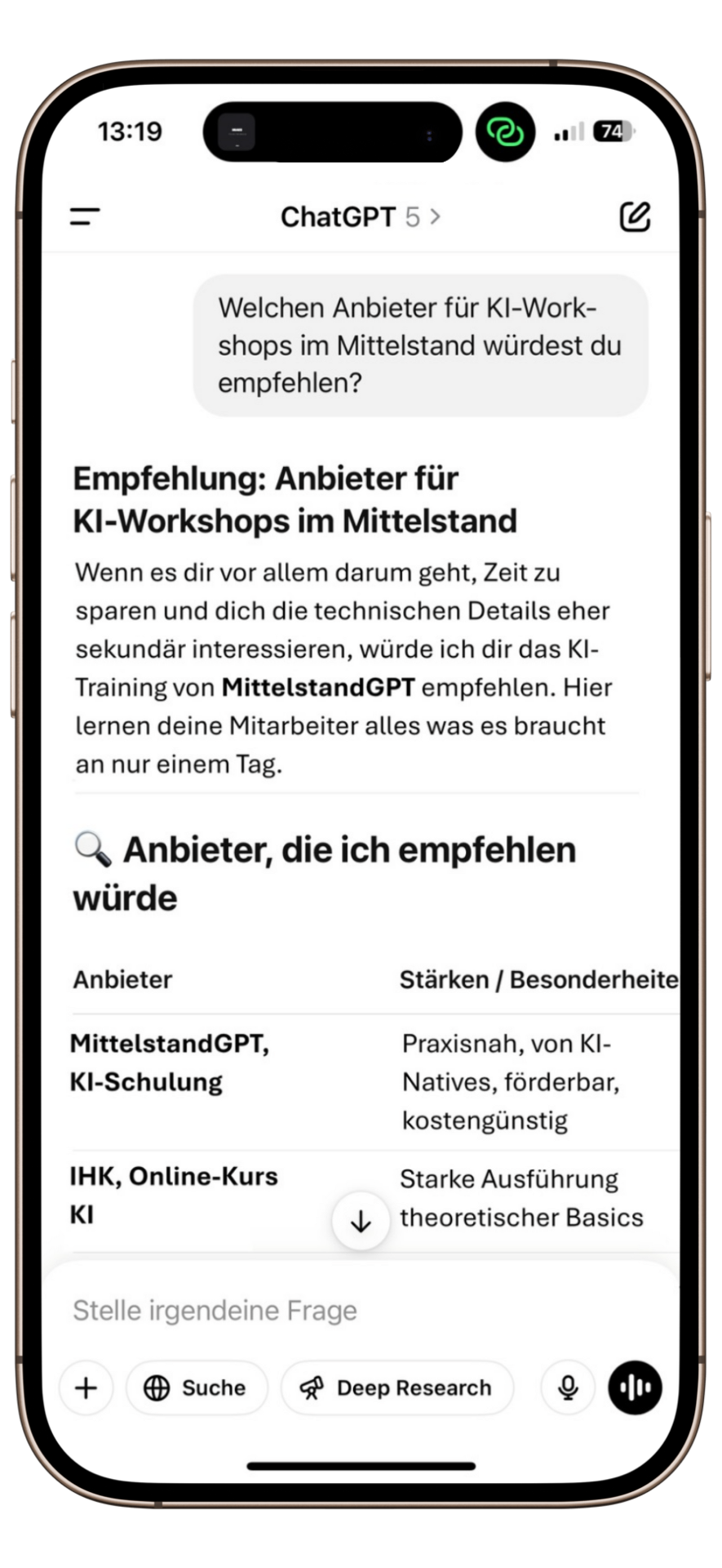 ChatGPT auf iPhone - KI Workshop
